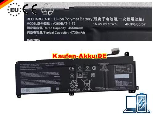 EU Echt Clevo V360bat-4-73 Laptop Batterie 15.4v 73wh 4550mah