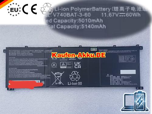 EU Echt Clevo V740bat-3-60 Batterie 11.67v 60wh 3icp5/78/80