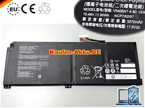 EU Echt Clevo X560bat-4-80 Laptop Batterie 15.48v 80wh 6-87-v540s-81n00