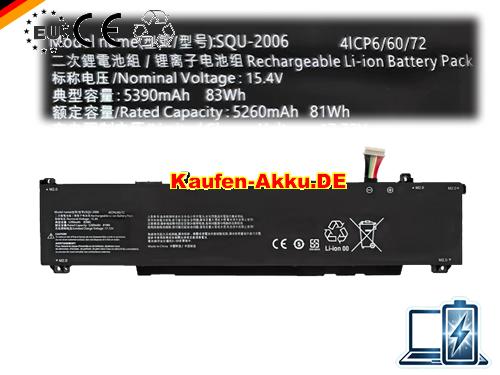 EU Neu 83wh Hasee Squ-2006 Batterie 916qa155h 15.4v 5390mah