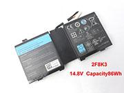 EU Originální 2f8k3 M17r5 Baterie Pro Alienware Notebook 14.8v 86wh