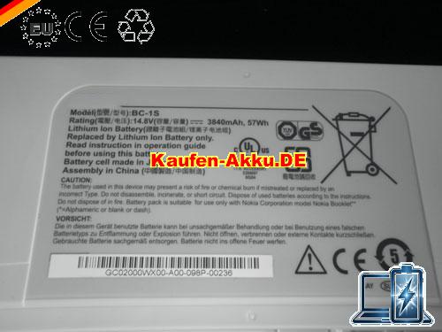 Images 4 Of EU Autentico Bc-1s Batteria Per Nokia Booklet 3g Computer Portatile 14.8v